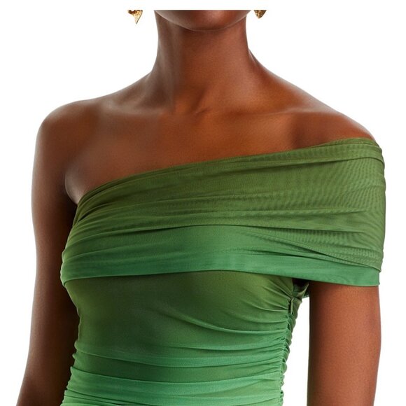 Bardot Green Ombre One-Shoulder Dress - Picture 3 of 3
